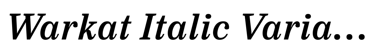 Warkat Italic Variable